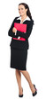 Businesswoman with red folder, isolated