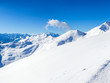 Alpine mountains under the snow in winter