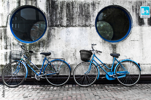 Photo: two blue bikes two blue bikes