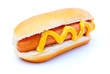 Hot dog with vegetables on a white background