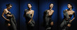 A collage of young woman in attractive erotic clothes