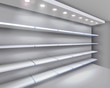 Shelves in shop. Vector illustration.