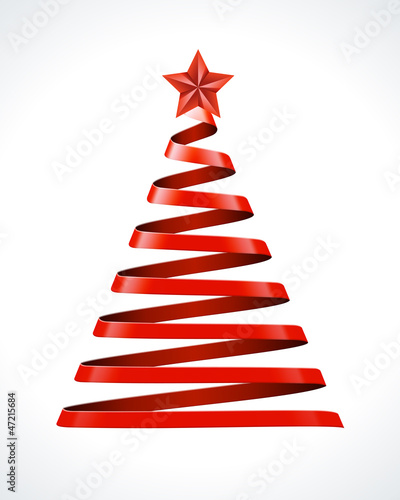Vector: Christmas tree from ribbon vector design element Christmas tree from ribbon vector design element