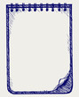 Paper with notebook. Doodle style