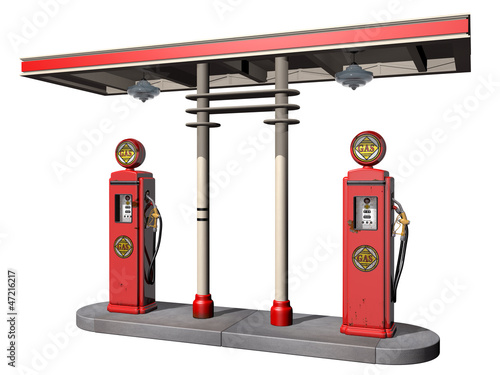 Illustration: Vintage Gas Pumps Vintage Gas Pumps