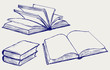 Vector illustration of books isolated on the white background