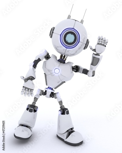 Illustration: Robot waving hello Robot waving hello