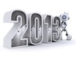 Robot with 2013 celebrating the new year