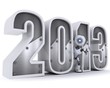 Robot with 2013 celebrating the new year
