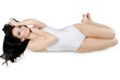 Photo: Portrait of the girl in jeans and underwear Portrait of the girl in jeans and underwear