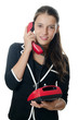 businesswoman speaks on the phone