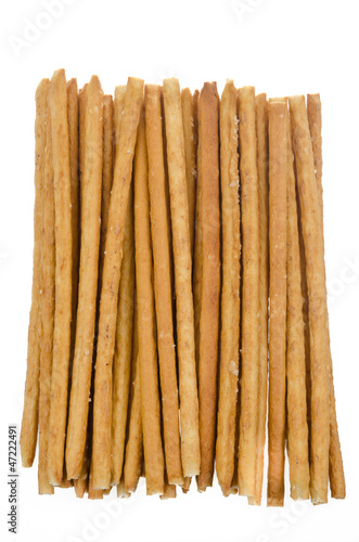 Photo: Bread sticks with salt isolated Bread sticks with salt isolated
