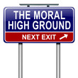 Moral high ground.
