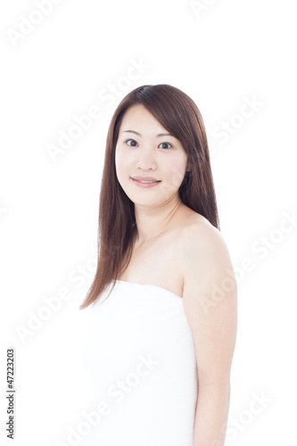 Photo: バスタオル姿の女性 バスタオル姿の女性