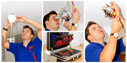 Photo: Elektriker bei der Arbeit Elektriker bei der Arbeit