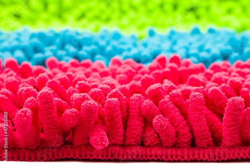 Photo: colorful microfiber mop strands texture colorful microfiber mop strands texture