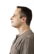 profile man on white background.