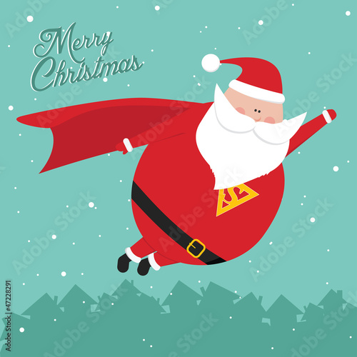 Vector: Funny retro vintage merry christmas SantaMan postcard Funny retro vintage merry christmas SantaMan postcard