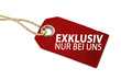 Roter Anhänger mit Exklusiv