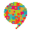 Pixelated diversity speech bubble