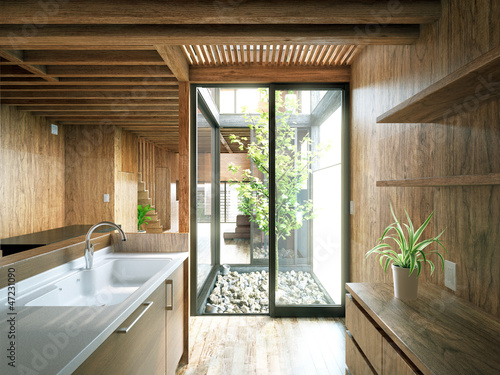 Illustration: Luxury wooden apartment - Holzhaus mit Terrasse Luxury wooden apartment - Holzhaus mit Terrasse