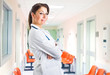 Smiling doctor at work