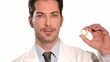 medical doctor holding condom