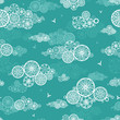 Vector doodle clouds abstract seamless pattern background with
