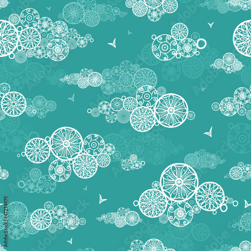 Vector: Vector doodle clouds abstract seamless pattern background with Vector doodle clouds abstract seamless pattern background with