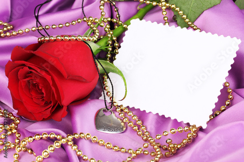Photo: Heart pendant with red rose Heart pendant with red rose