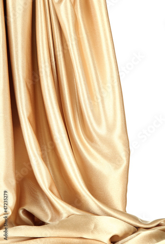 Photo: beautiful silk drape, isolated on white beautiful silk drape, isolated on white