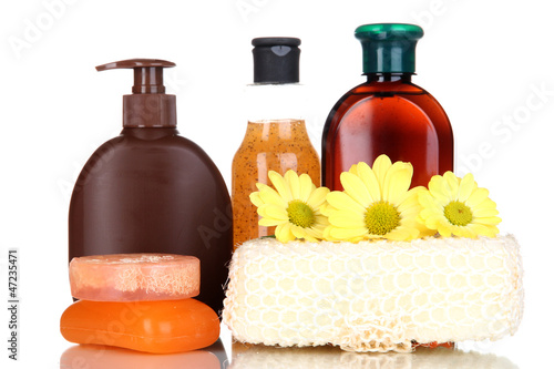 Photo: Set for care of a body isolated on white Set for care of a body isolated on white