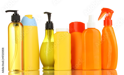 Photo: A lot of different cosmetic products for personal care isolated A lot of different cosmetic products for personal care isolated