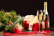 Glasses of champagne at new year party