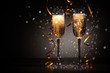 Glasses of champagne at new year party
