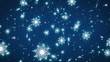 Falling snowflakes on a dark blue background