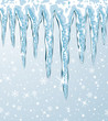 vector icicles and falling snow