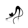 Black puma silhouette for your design