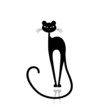 Black puma silhouette for your design