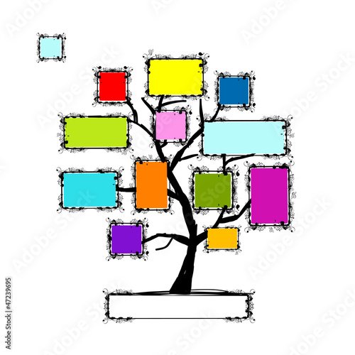 Vector: Art tree with frames, place for your text or photo Art tree with frames, place for your text or photo