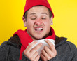 Man on yellow background