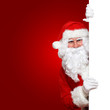 Weihnachtsmann mit rotem Hintergrund