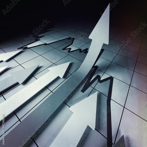 Illustration: financial stat arrows financial stat arrows
