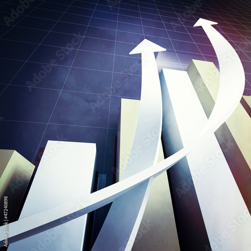 Illustration: business chart graph business chart graph