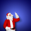 Santa auf blauem Hintergrund