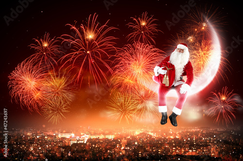 Photo: Santa on the moon Santa on the moon