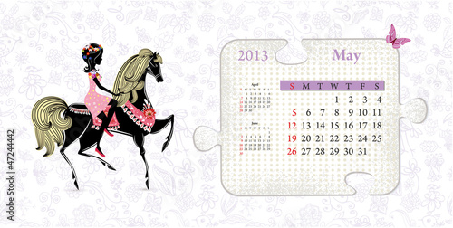 Vector: Calendar for 2013, may Calendar for 2013, may