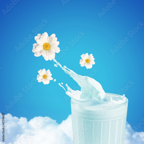 Photo: Fresh milk in the glass Fresh milk in the glass