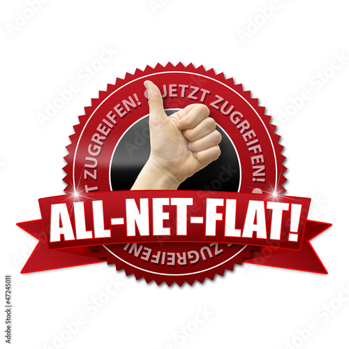 Photo: All-Net-Flat! Button, Icon All-Net-Flat! Button, Icon