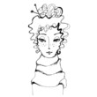 illustrated cute abstract girl